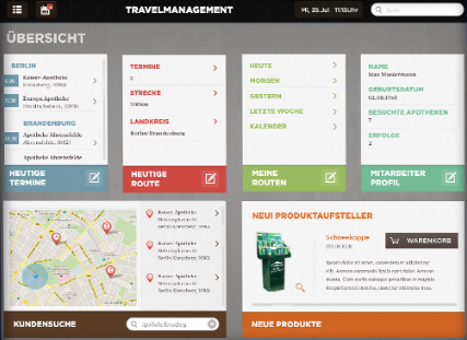 Außendiensttool Dashbord Tourenplanung